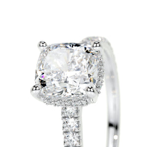 1.50 CT Cushion Hidden Halo CVD E/VS2 Diamond Engagement Ring 2