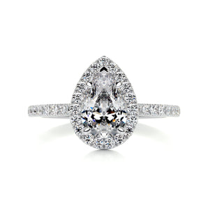 1.0 CT Pear Halo CVD F/VS2 Diamond Engagement Ring 1