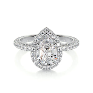 2.0 CT Pear Halo CVD F/VS2 Diamond Engagement Ring 1