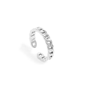 Sterling Silver Curb Chain Ring: Urban Chic 1