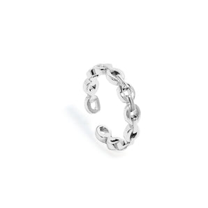 Sterling Silver Link Chain Ring: Elegant Connectivity 1