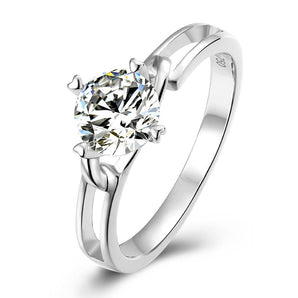 925 Sterling Silver Classic Round Cut CZ Butterfly Solitaire Ring 1