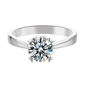 925 Sterling Silver Classic Round Cut CZ Love Solitaire Rings 2