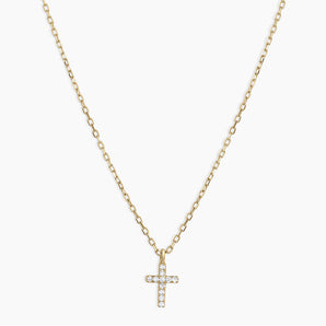 925 Sterling Silver Diamond Cross Necklace 1