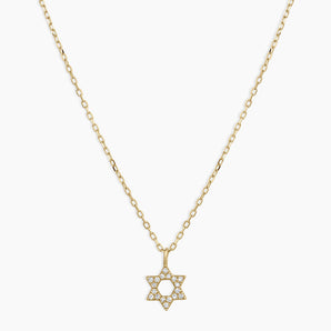 925 Sterling Silver Diamond Star of David Necklace 1