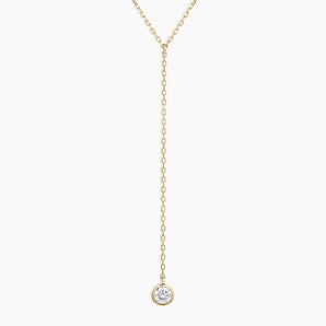 925 Sterling Silver Classic Diamond Lariat Necklace 1