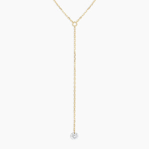 925 Sterling Silver Floating Diamond Lariat 1