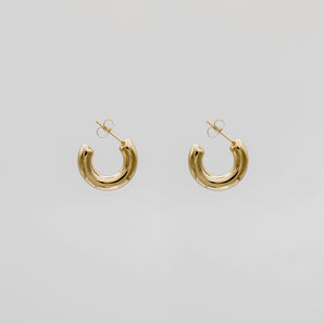 925 Sterling Silver Gold Mini Chunky Hoops 1