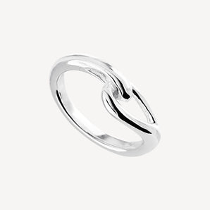 7mm Gratitude Silver linked-loop band Ring 1