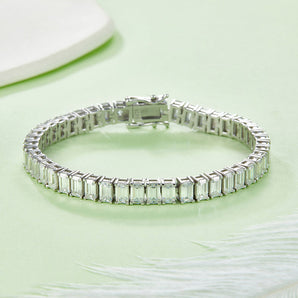 925 Sterling Silver Rectangular Stone  Bracelet 2