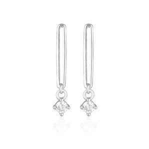 925 Sterling Silver Scarlett Drop Earrings Round Cut Cubic Zirconia Earring 1