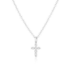 18 Inch Sterling Silver CZ Alexia Necklace Silver 1