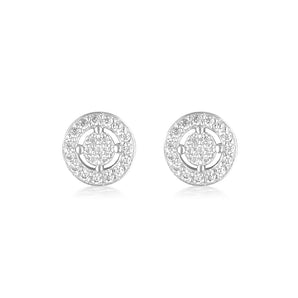 925 Sterling Silver Olivia Round Cut Cubic Zirconia MIni Earrings 1