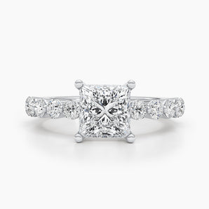 1.5 CT Princess Solitaire CVD F/VS Diamond Engagement Ring 1