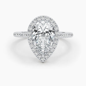 2.51 CT Pear Halo CVD F/VS  Diamond Engagement Ring 1