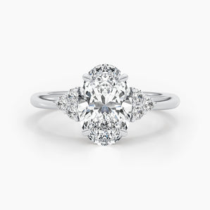 2.42 CT Oval Three Stone CVD G/VS Diamond Engagement Ring 1