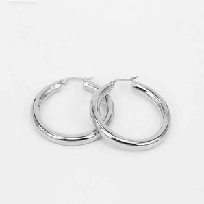 925 Sterling Silver Classic Silver Filled Hoops 2