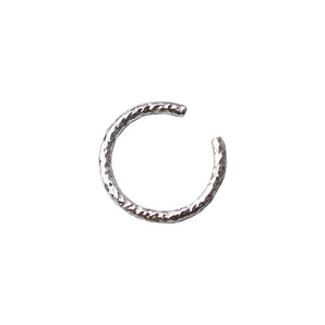 925 Sterling Silver Plain Thin Ear Cuff, Hammered Silver 1