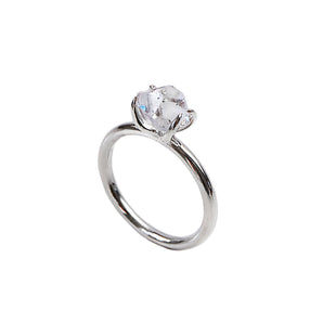 925 Sterling Silver Uncut Herkimer Diamond ring, 1