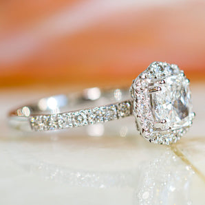 1.50 CT Cushion Halo F/VS1 Diamond Engagement Ring 2