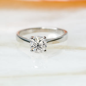 1.0 CT Round Solitaire F/VS1 Diamond Engagement Ring 1