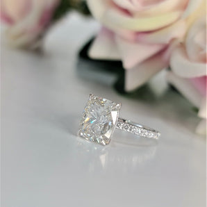 4.0 CT Cushion Solitaire CVD F/VS1 Diamond Engagement Ring 2