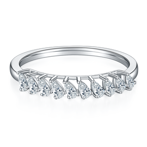 925 Sterling Silver Pear shaped  Eternity Band 1