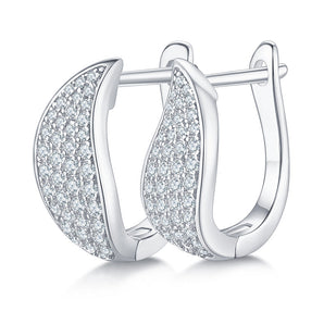 925 Sterling  Silver Hoop-Shaped Four-Row Earrings 1