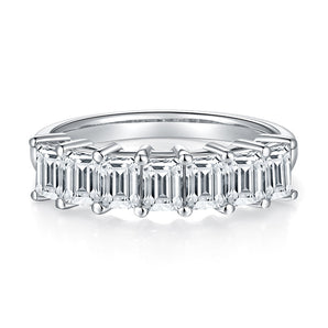 925 Sterling Silver Rectangular Half Eternity Band 1