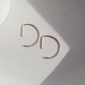 Sterling Silver Curve D Shape Threaders Earring 1