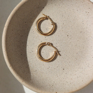 Silver Sterling Classic Hoops Earring 1