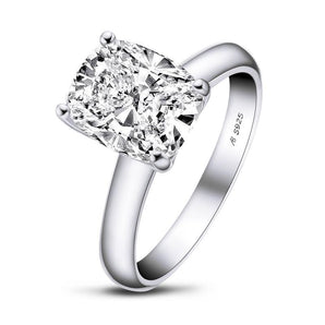 925 Sterling Silver Cushion Cut CZ Solitaire Ring 1