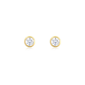 925 Sterling Silver Myla Round Cut Cubic Zirconia Earrings 1