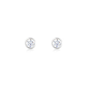 925 Sterling Silver Myla Round Cut Cubic Zirconia Earrings 1