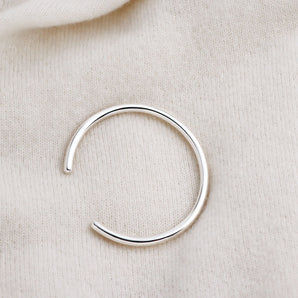 925 Sterling Silver Plain Round Cuff Bracelet, Silver 1