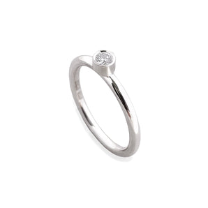 925 Sterling Silver Diamond Engagement ring, silver 1