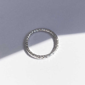 925 Sterling Silver Ring thin, hammered 3