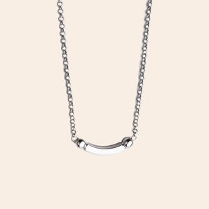 925 Sterling Silver Tiny Smile Necklace, silver 1